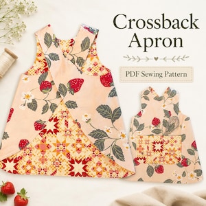 Kids Cross Back Apron Sewing Pattern | Reversible Youth PDF (18 Months-10 Years)