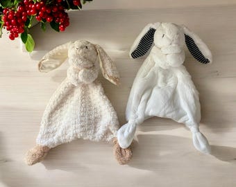 Super soft lovey bunny, first birthday gift, first Christmas present, soothing lovey, plush