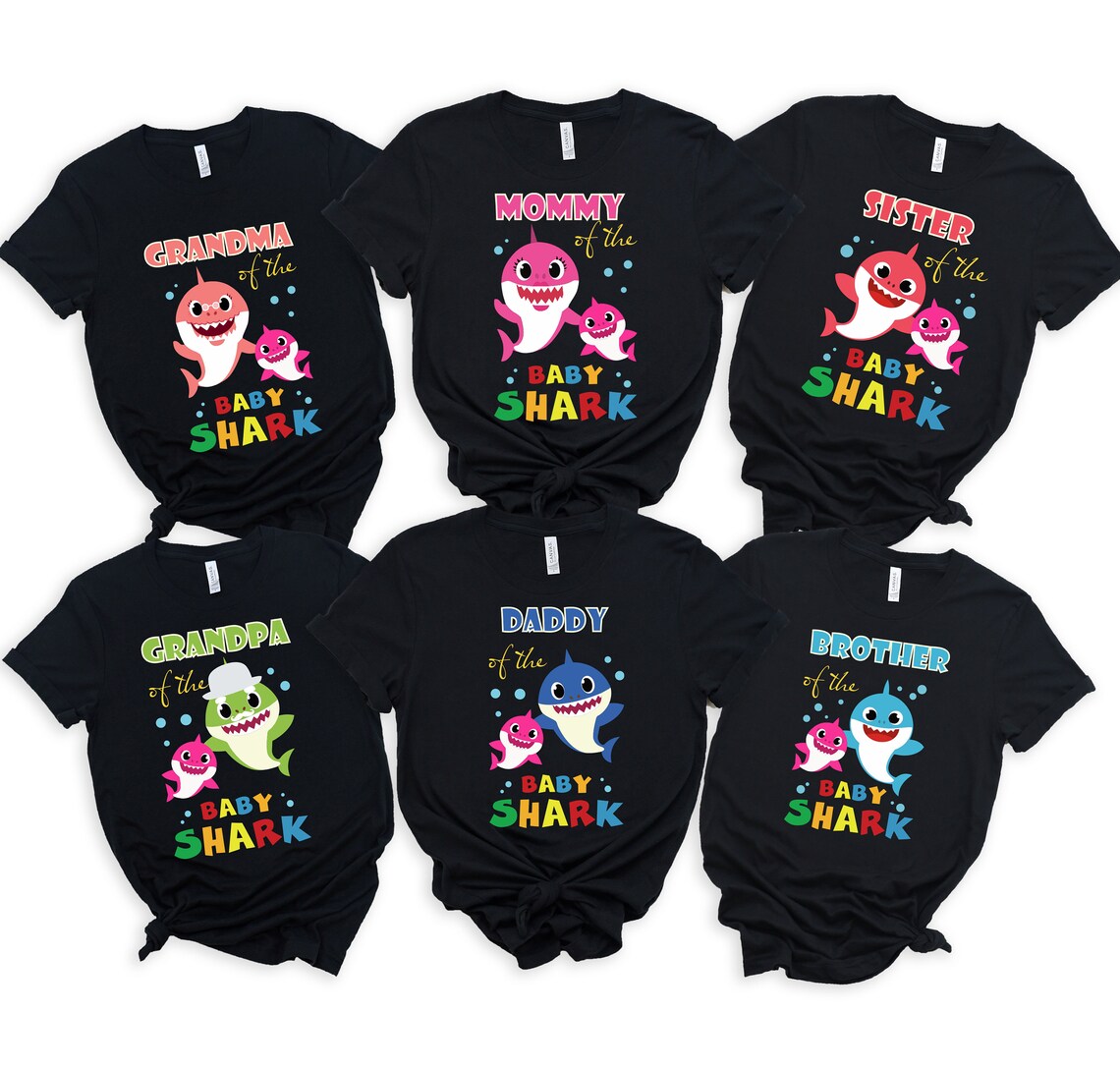 Baby Shark Family Shirts Custom Baby Shark Birthday Theme Etsy