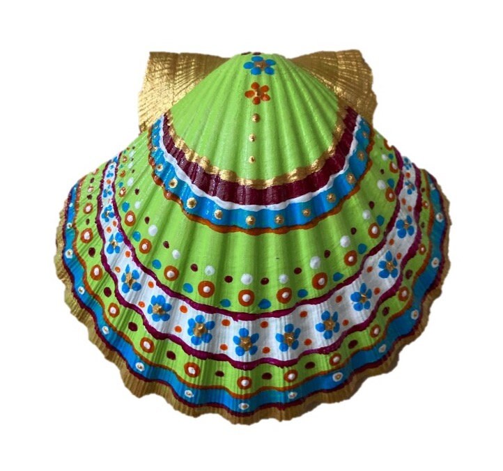 La Printemps - Coquille Saint-Jacques Peinte à La Main Chemin de Compostelle