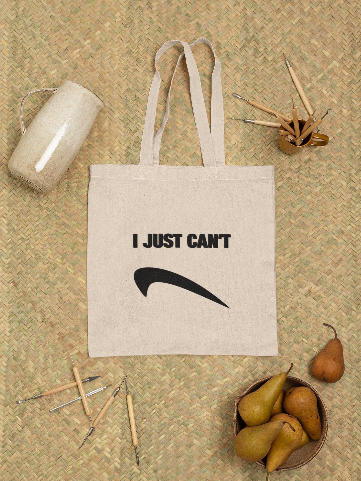 I Just Cant Tote Bag Funny Design for Him for Her Nike -  Canada