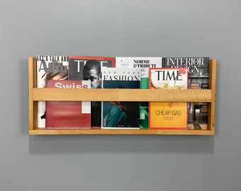 Leather and Steel Modern Magazine Rack, Laptop Holder, Book Rack, Leather  Magazine Holder, Organizer, Modern Rustic, Mid Century Modern 