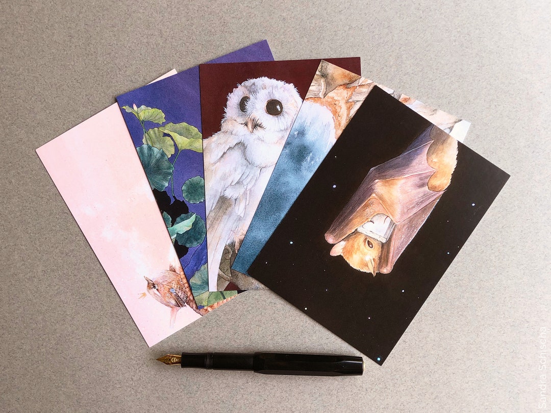 Post Card Colorful Magically Colorful Postcards – Set of 5 – Watercolor Illustrations A6 ...