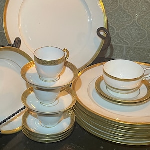 Vintage Limoges GDA Gold Band Dinnerware Pieces by Gerard Duffraisseix Abbot Classic Limoges Made in France