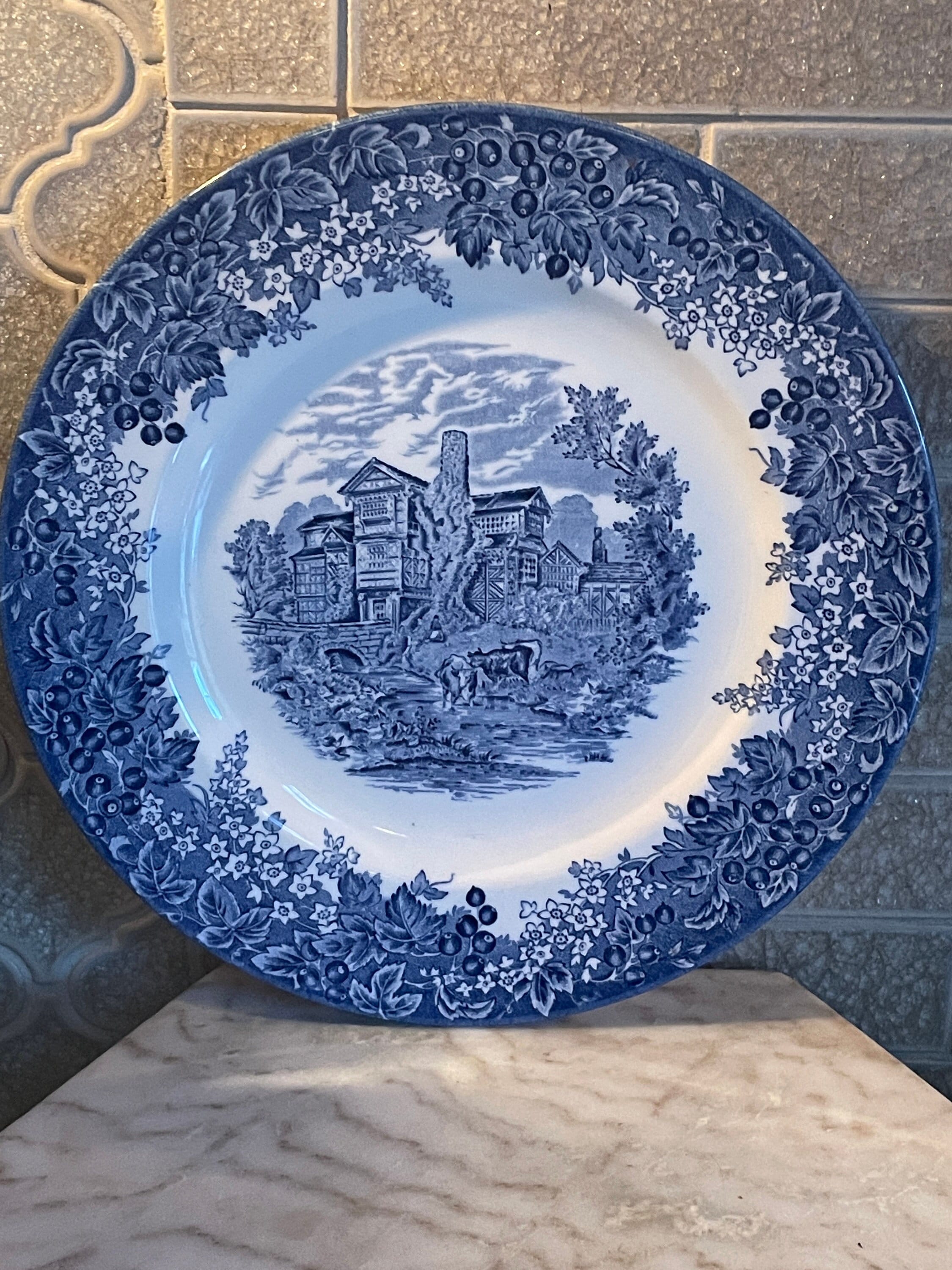 Wedgwood Blue Vintage Dinnerware CHOP PLATES Country Time and Old Hall Etsy