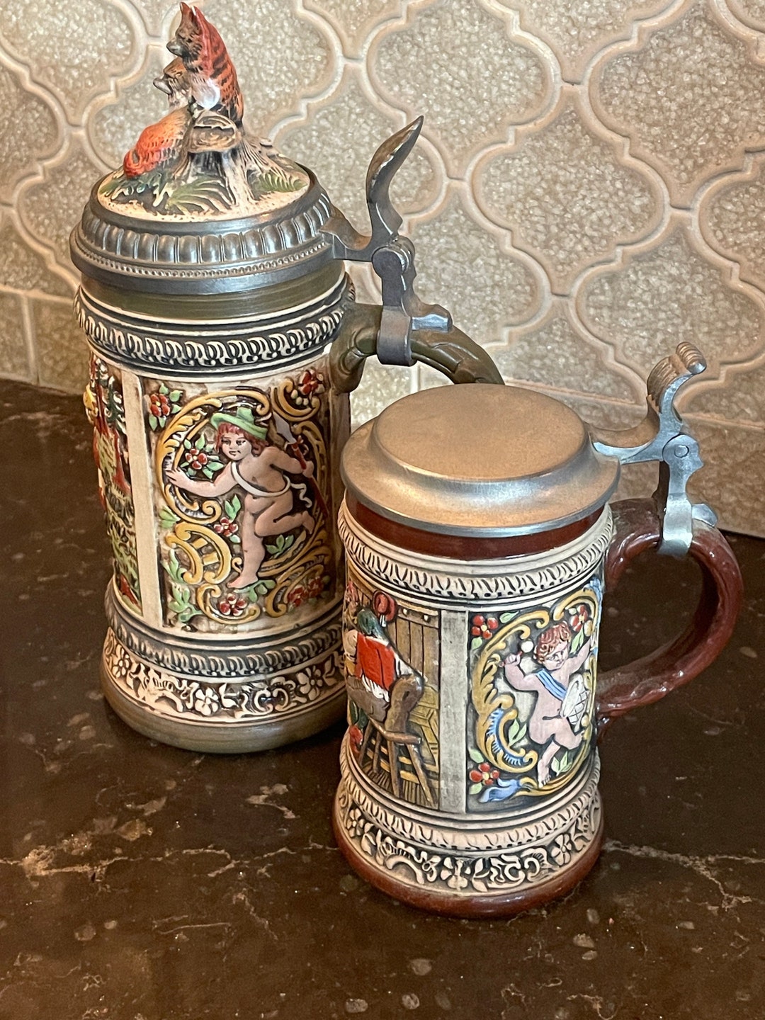Vintage Gerz Beer Steins Germany Etsy