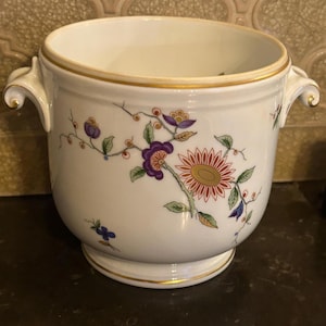 Maceta Richard Ginori, con diseño Oroente, pintada a mano, Italia