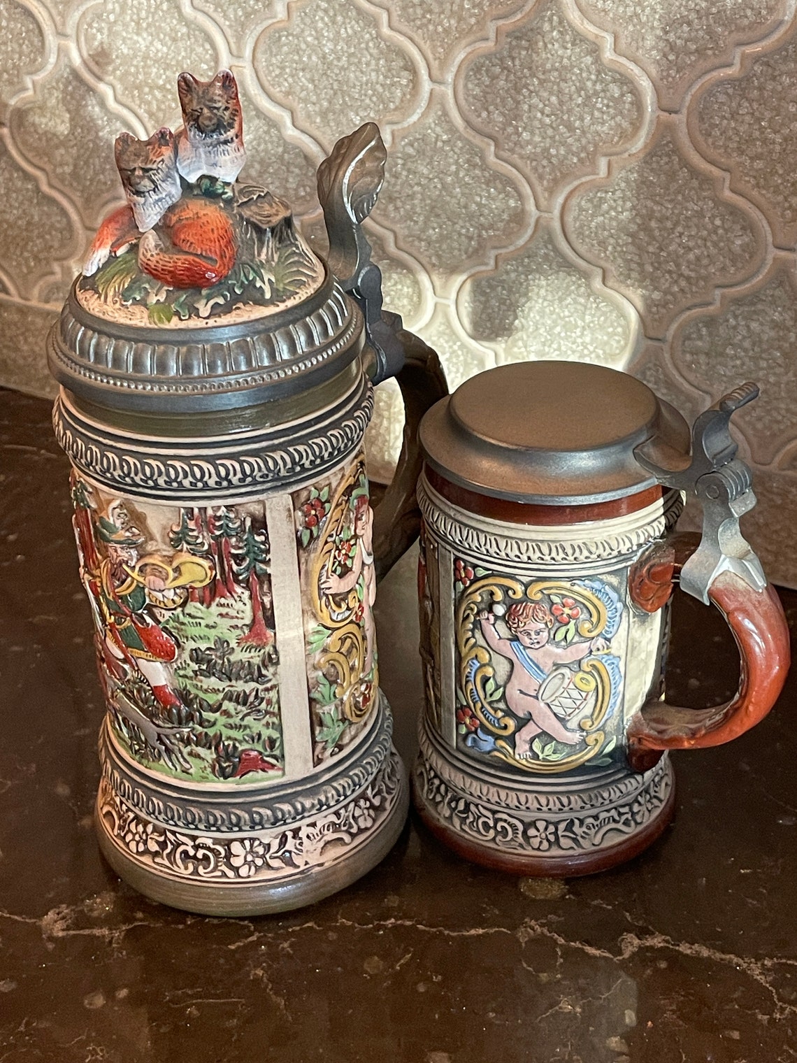 Vintage Gerz Beer Steins Germany Etsy