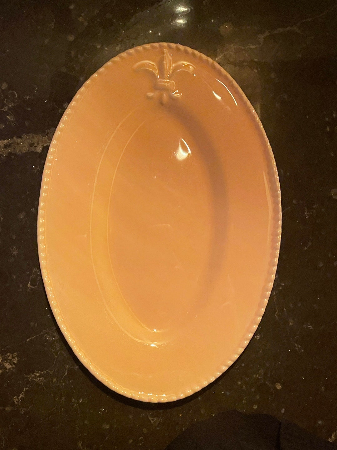 Bordallo Pinheiro Fleur De Lis Oval Platter Pastel Pink Made in Potugal Etsy