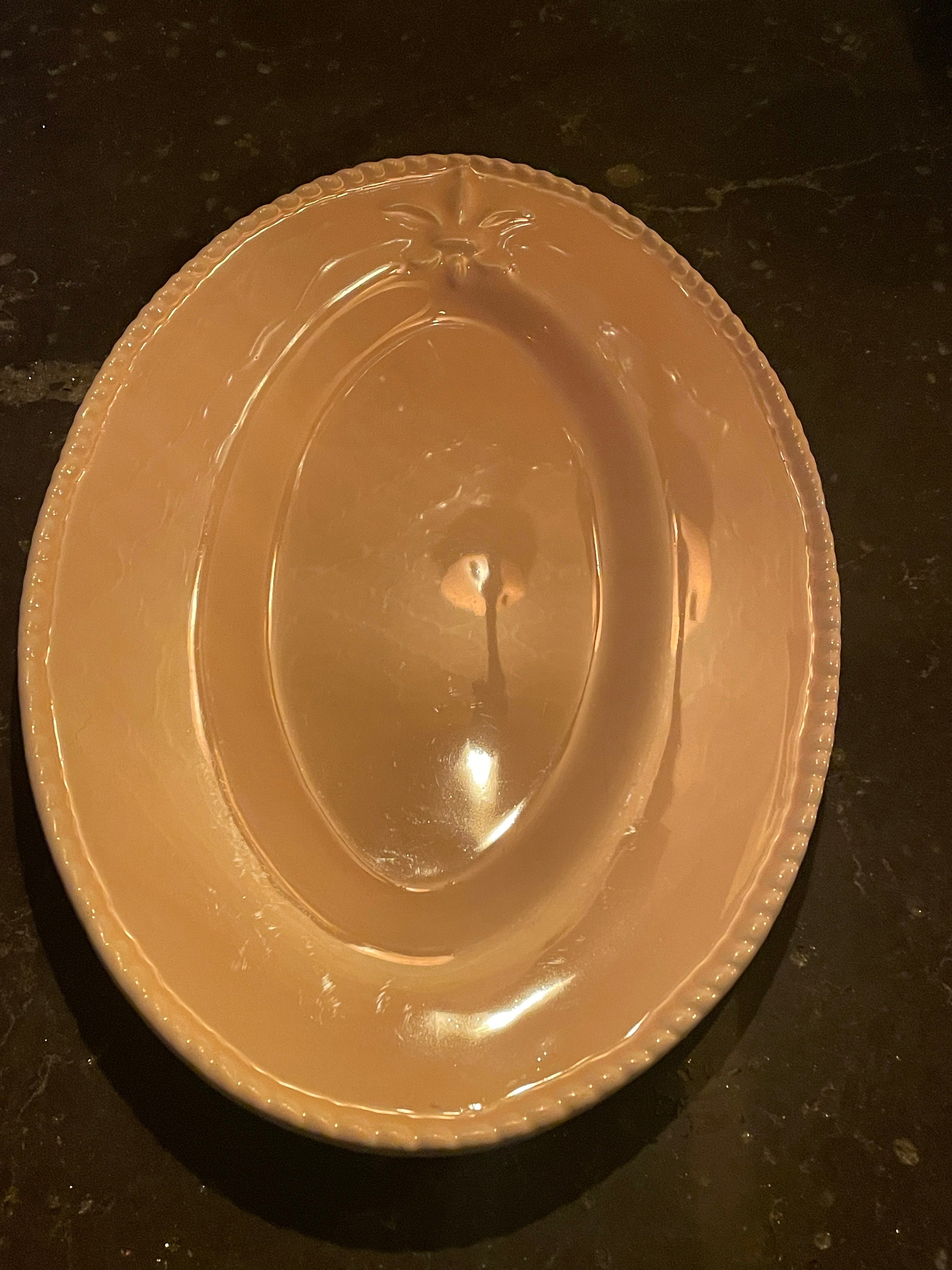 Bordallo Pinheiro Fleur De Lis Oval Platter Pastel Pink Made in Potugal Etsy