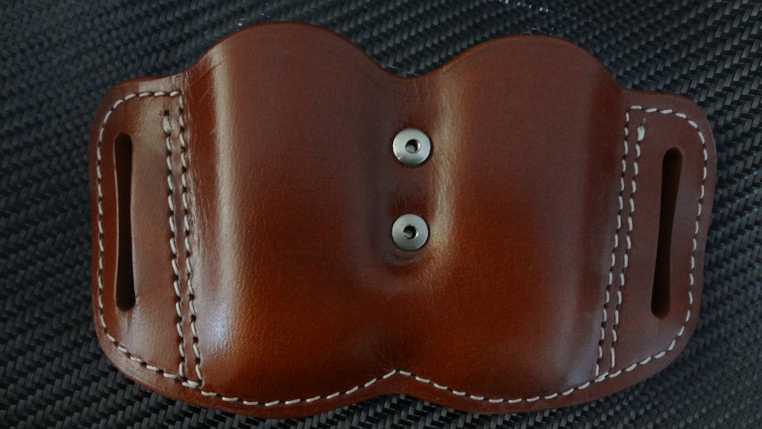 Double Mag Pouch Leather Etsy