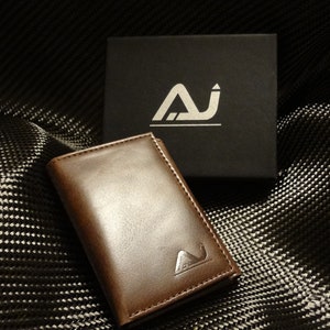 Cartera triple de piel para hombre