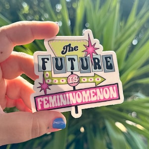 Femininomenon sticker, Chappell Roan, water bottle sticker, car sticker, retro sticker, Kamala sticker, Harris, Leftist Sticker, Feminist