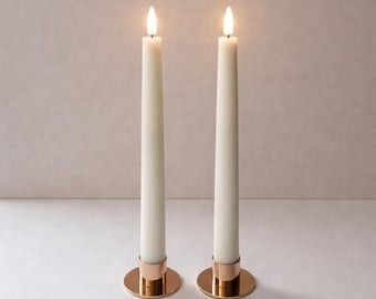 LED Taper Candles Set of 2 30cm – Soft Ivory | Real Wax. Pre - Order