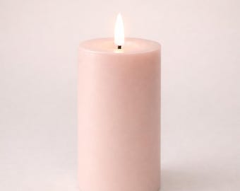 Poederroos echte kaars kaars - 15 cm vlamloze realistische vlam. Vooraf bestellen.