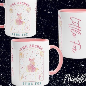 The Ballad of the Archer and the Fox Once Upon a Broken Heart Evangeline Little Fox Jacks Prince of Hearts Pink & White 11oz Ceramic Mug