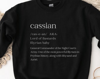 ACOTAR カシアン辞典 イリュリアの夜の宮廷の戦士 ブラック ジャンパー Bookish Booktok Merch Velaris クラシック ユニセックス クルーネック スウェットシャツ
