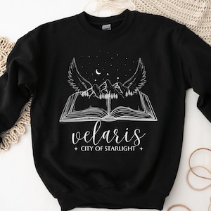 ACOTAR Velaris City of Starlight Sweatshirt, SJM Licensed Bookish BOOKTOK Jumper, Rhysand, Night Court Classic Unisex Crewneck Sweatshirt