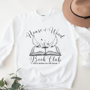 ACOTAR House of Wind Book Club Nesta ACOSF Smut Jumper, Bookish BOOKTOK Sweater, Rhysand, Velaris, Night Court Unisex White Crewneck