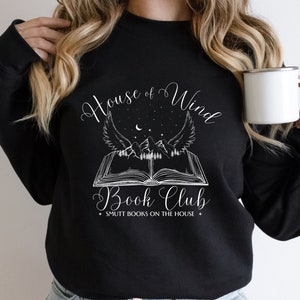 ACOTAR House of Wind Book Club Nesta ACOSF Smut Jumper, Bookish BOOKTOK Sweater, Rhysand, Velaris, Night Court Unisex black Crewneck