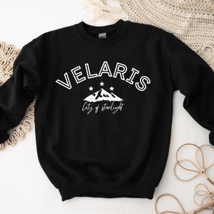 ACOTAR Velaris Sweatshirt, Jumper, Bookish BOOKTOK Sweater, Rhysand, Night Court Unisex Black Crewneck