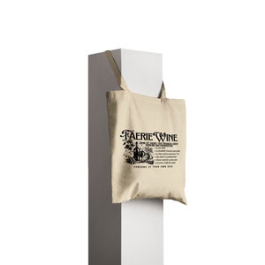 Faerie Wine Vintage Recipe Classic Bookish Tote Bag Fae Wine Fantasy Medieval Wine Merchandise Eco Friendly Compostable image 4