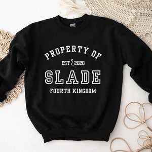 Plated Prisoner Property of Slade Collegiate Sweatshirt Commander Rip Merch Classic Unisex Crewneck Sweatshirt