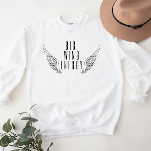 ACOTAR Big Wing Energy Velaris Rhysand Feyre SJM Licensed Sweatshirt Black Print Unisex Crewneck Bookish BOOKTOK Sweater Night Court