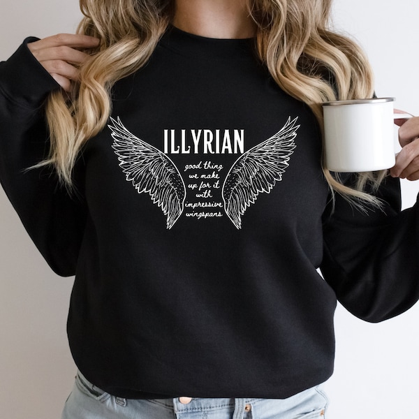 ACOTAR Illyrian Night Court of Wings and Ruin Jumper Gift Sarah J Maas Rhysand Feyre Black Sweatshirt Unisex