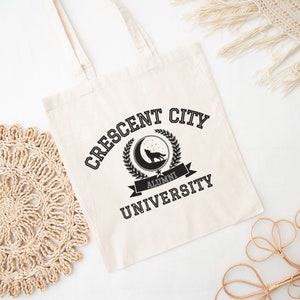 Crescent City University Tote Bag HOSAB HOEAB Sarah J Maas Crescent City Bookish Booktok Bookbag
