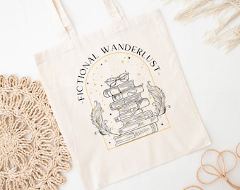 BOOKISH Tote Bag ACOTAR Crescent City Inspired Sarah J Maas Cotton Eco Friendly Compostable Active