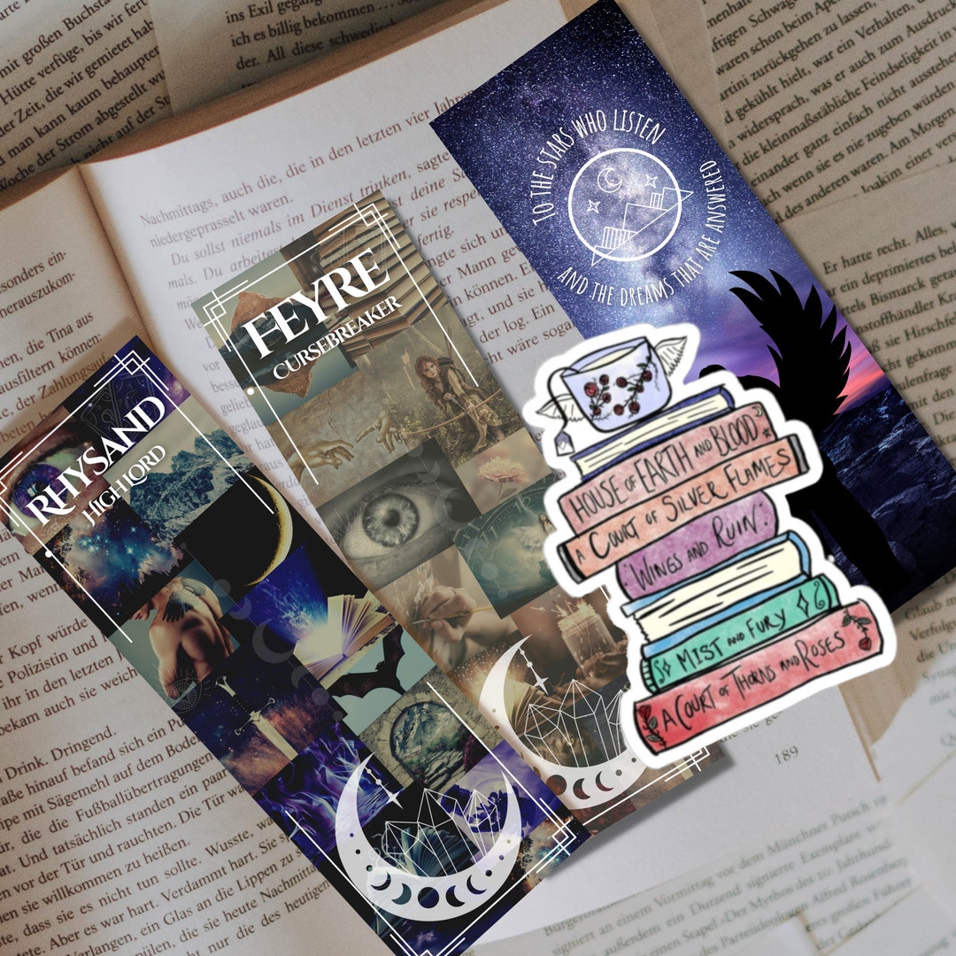 Ruination Bookmark ACOTAR Bookmark Sticker Bundle Double Sided Rhysand Feyre Court of ...