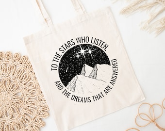 ACOTAR Velaris Tote Bag Night Court of Thorns & Roses To The Stars Who Listen Sarah J Maas Feyre Rhysand Eco Friendly Compostable