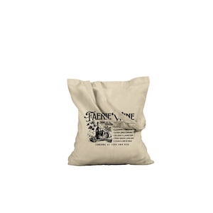 Faerie Wine Vintage Recipe Classic Bookish Tote Bag Fae Wine Fantasy Medieval Wine Merchandise Eco Friendly Compostable image 3