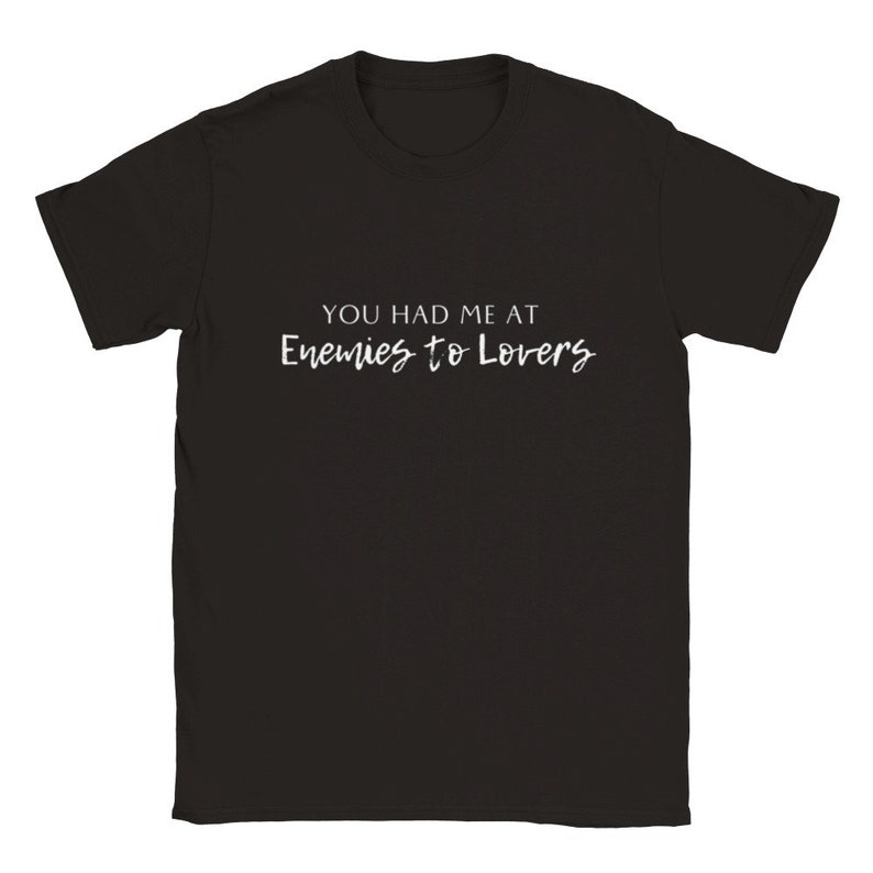 Bookish Trope Enemies to Lovers Avid Reader Book Lover Gift Romance Fantasy Reader Black Unisex Oversized Crewneck T-shirt image 3