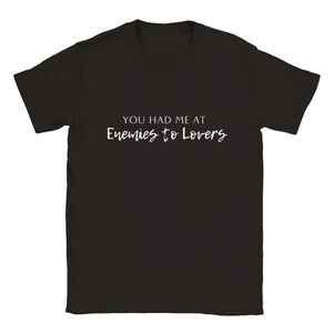 Bookish Trope Enemies to Lovers Avid Reader Book Lover Gift Romance Fantasy Reader Black Unisex Oversized Crewneck T-shirt image 2