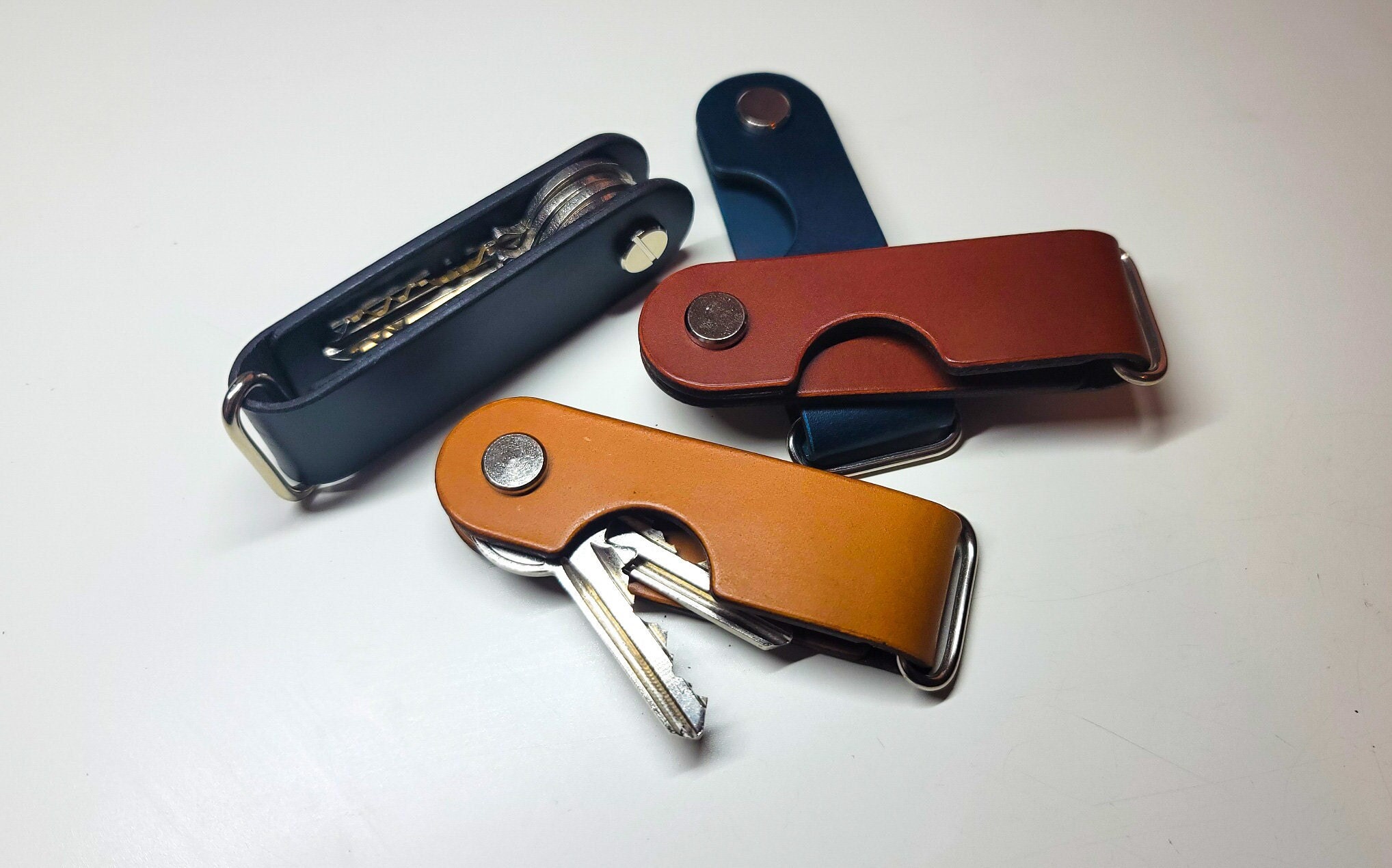 Minimalist EDC Leather Key Holder/ Keychain / Key Organiser Italian Buttero  Leather Leather Gift 