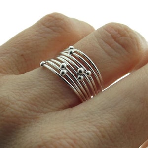 Choose Your Orbit Ring, Spinner Rings, Stacking Rings, Modern Sterling Spinner Ring, Thin Ring, Beaded Ring, Chunky Ring, Charm Ring, US4