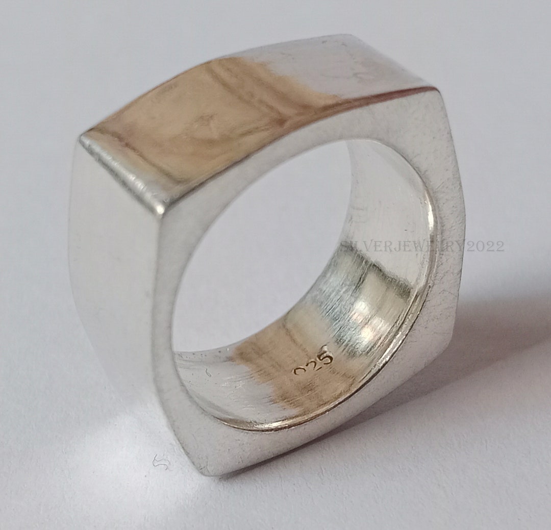 【送料無料】BULKY SQUARE GEMSTONE☆925 SOLID STERLING SILVER Tiger Eye Square Stone Solid 925 Sterling Silver Men Ring | eBay