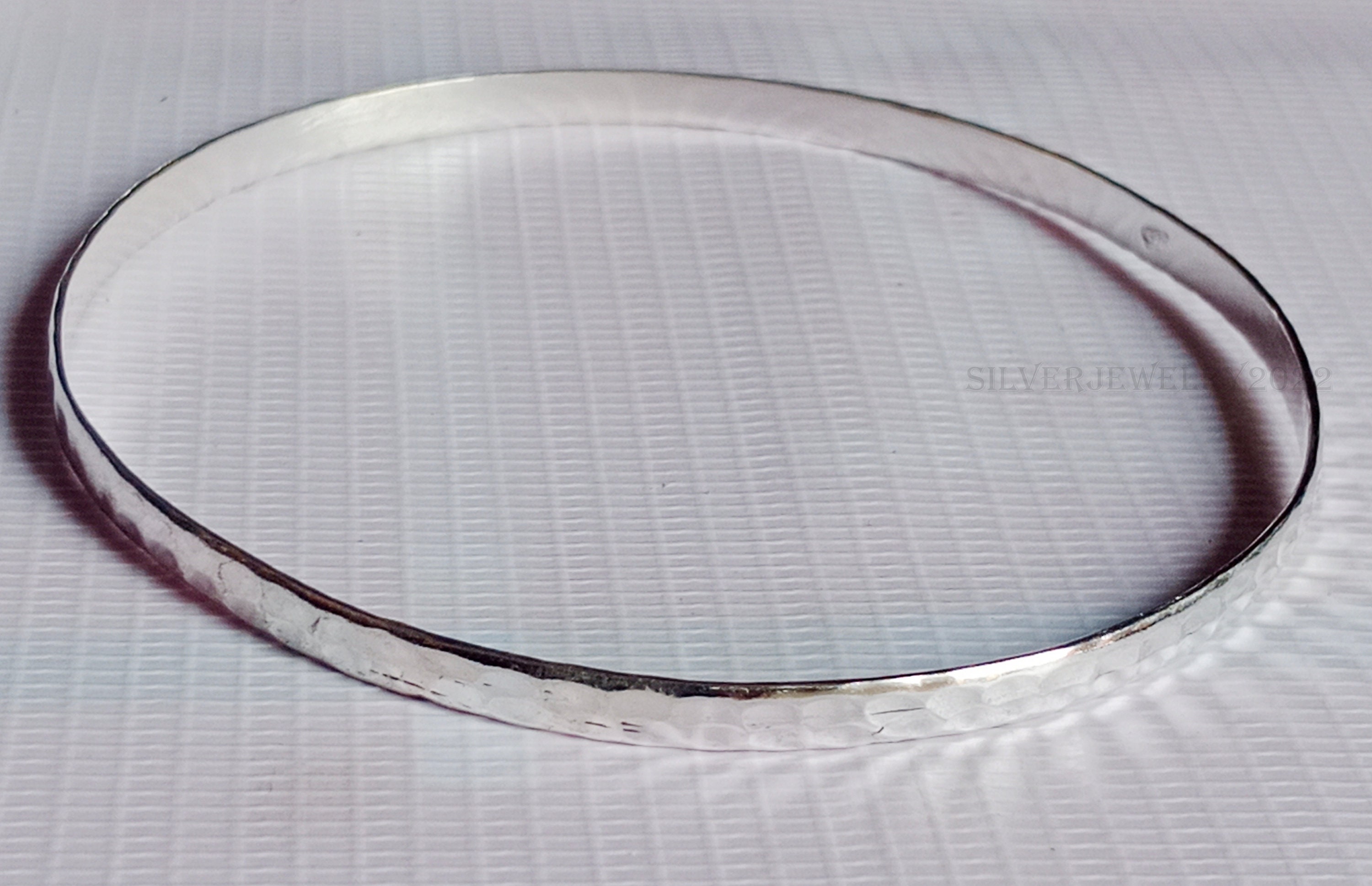 Hammered Wide Bangle Bracelets, Chunky Bracelets, Solid 925