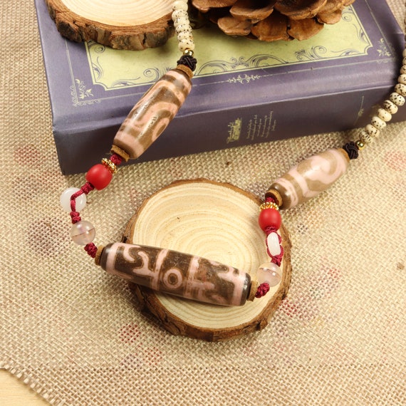 dZi beads(二眼) ネックレス Two Eye Togetherness Dzi Bead Necklace