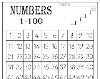 print numbers 1 1000 etsy