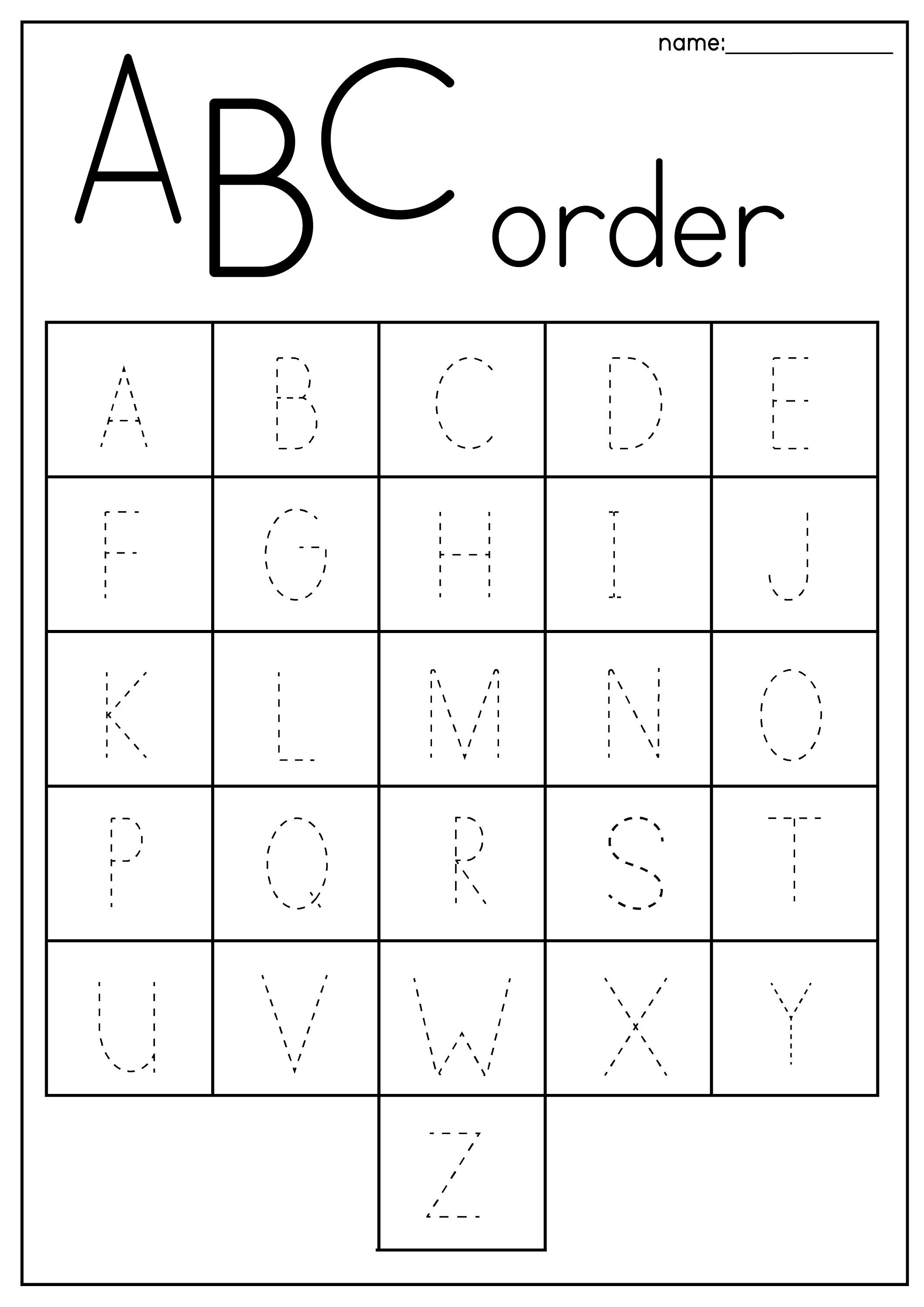 6 Printable ABC Order Work Mats/worksheets. Preschool-kindergarten ...