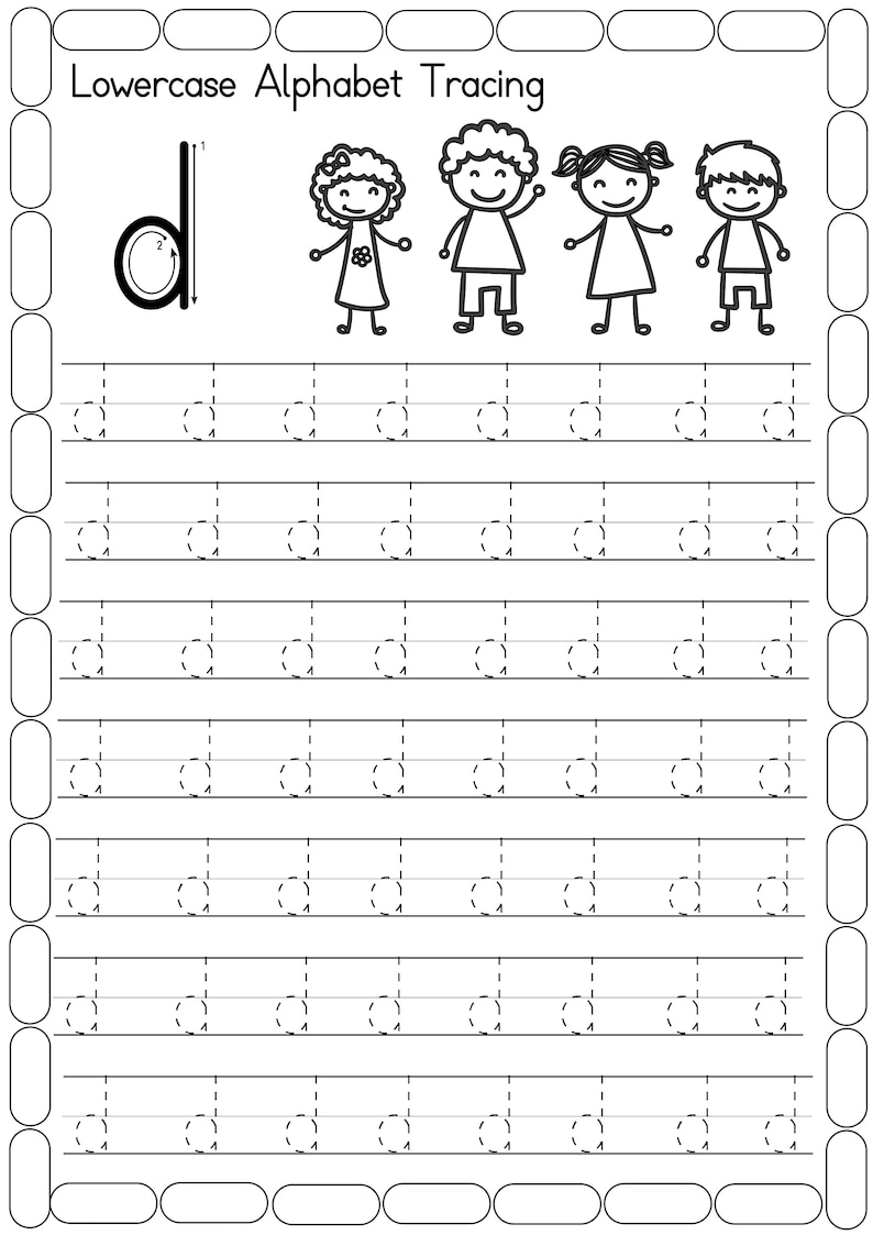 Alphabet Tracing Worksheets: Lowercase Handwriting Practice (PDF) - Etsy