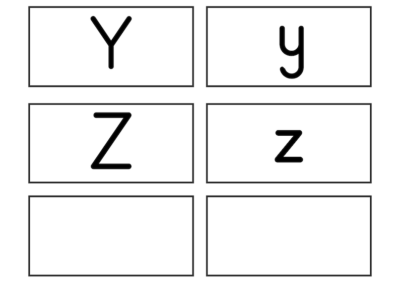 Printable Uppercase&amp;lowercase Alphabet Flash Card - Etsy