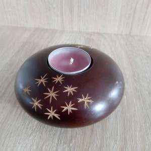 Réchaud à charbon avec poignée, bougie chauffe-plat vintage