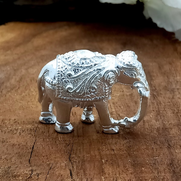 Sterling Silver Elephant Statue Etsy