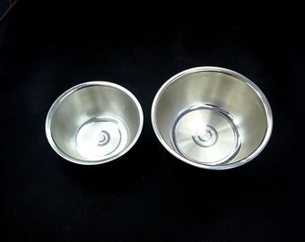 999 Fine Silver 2 Piece Small Bowl, Pure Silver Vessels, Silver Utensils Gift, Baby Serving Utensils, { NET WT 56.70 GMS Pure Silver}