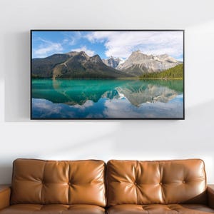 Emerald Lake Panorama Wall Art / Printable Mountain Photography / Canada Landscape Digital Print / Panoramic Nature Photo Download
