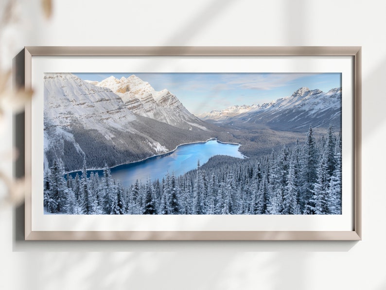 Peyto Lake Panorama Printable, Banff Landscape Photography, Winter ...